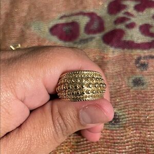 Chic Gold-Tone Beaded Ring